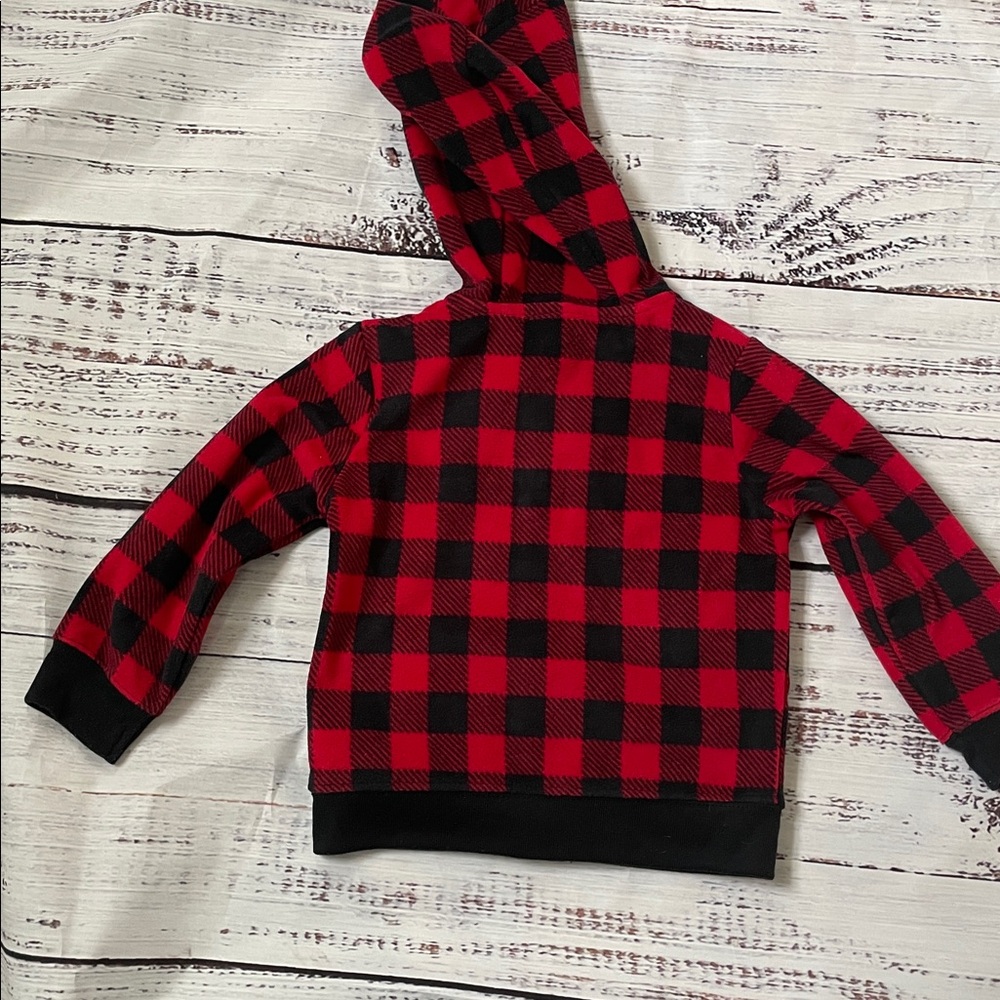 Carter's Red and Black Checkered Bear Hoodie - Picture 3 of 3